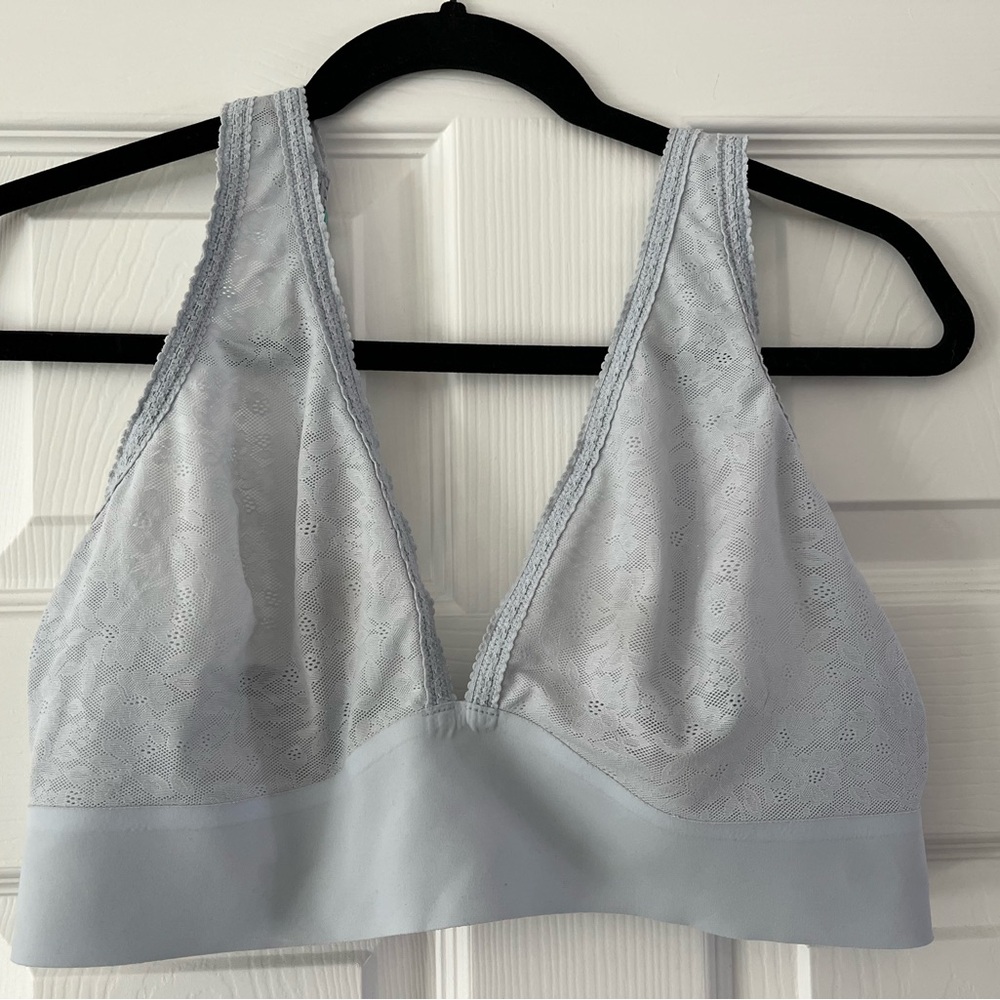 AERIE SMOOTHEZ lace Bralette XL in baby blue
